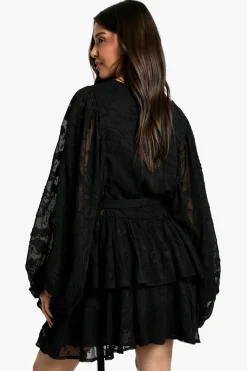 boohoo Burnout Paisley Robe Skater à Volants Ceinturée<Femme Robes Patineuses|Robes Bohème