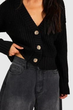 Button Through Crop Cardigan