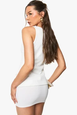 Button Through Longline Gilet et Mini-Jupe Ensemble