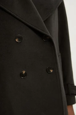 KarenMillen Caban Court Croisé en Laine Brossée Ajustée<Femme Tailleurs|Manteaux Et Vestes D’Automne
