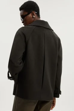 KarenMillen Caban Court Croisé en Laine Brossée Ajustée<Femme Tailleurs|Manteaux Et Vestes D’Automne