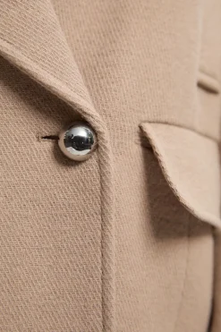 KarenMillen Caban Croisé Ajusté en Laine avec Col Tricoté Amovible<Femme Tailleurs|Manteaux Et Vestes D’Automne