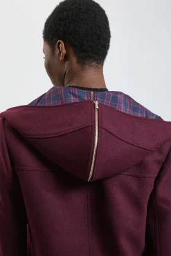 Caban En Mélange De Laine Et Synthétiquecuir