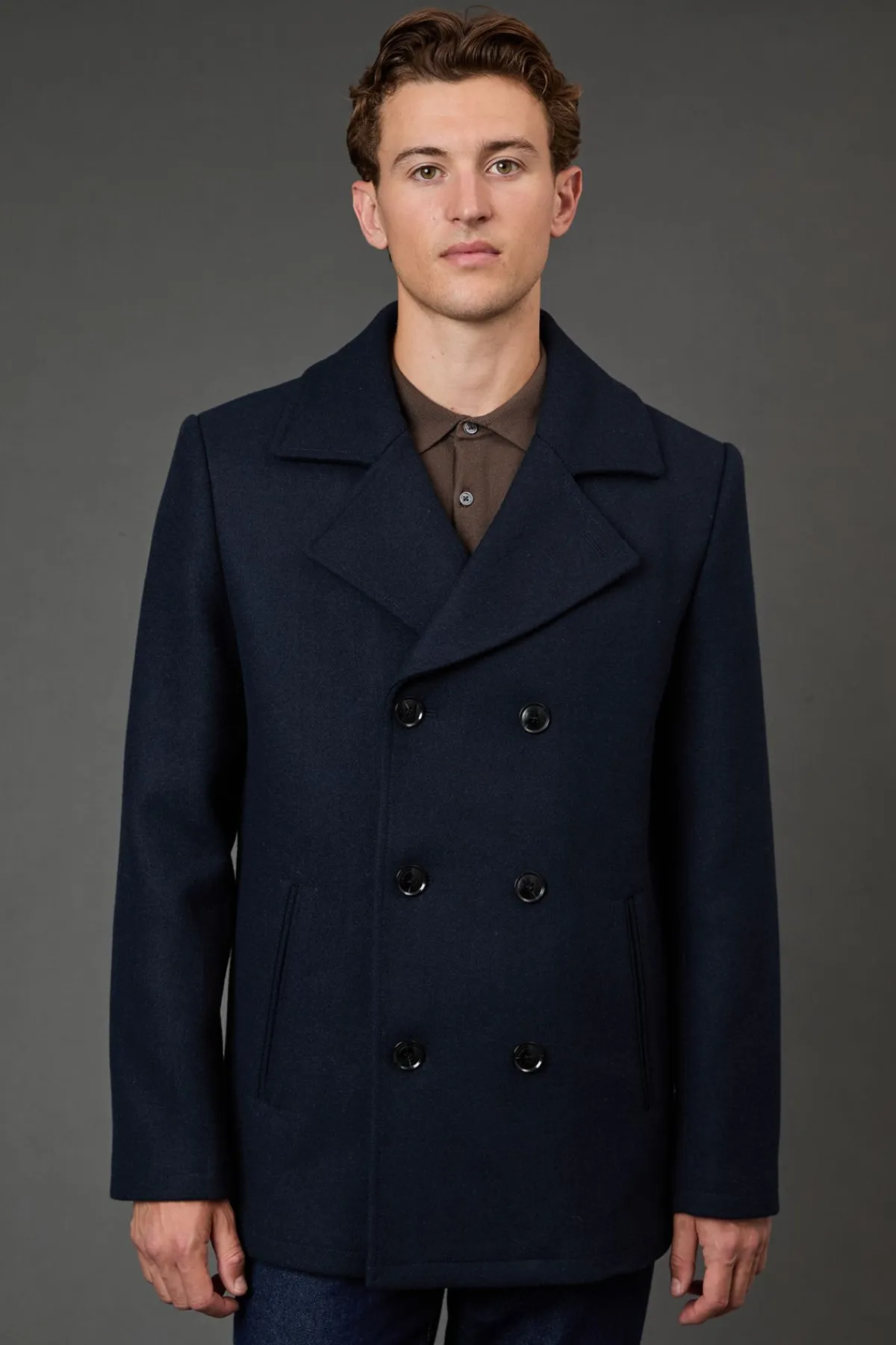 Burton Caban en Mélange de Laine Marine Signature<Homme Manteaux Et Vestes