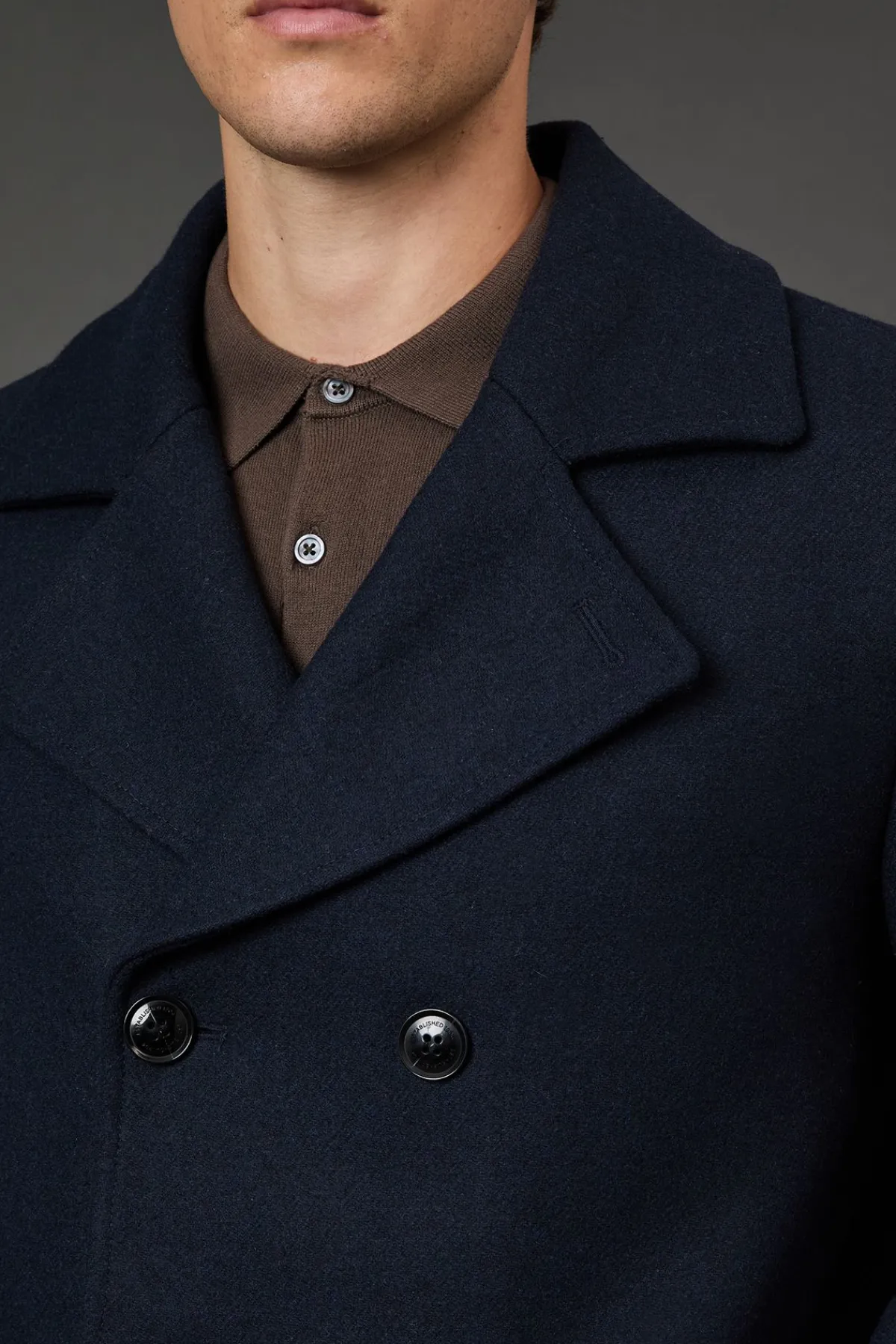 Burton Caban en Mélange de Laine Marine Signature<Homme Manteaux Et Vestes
