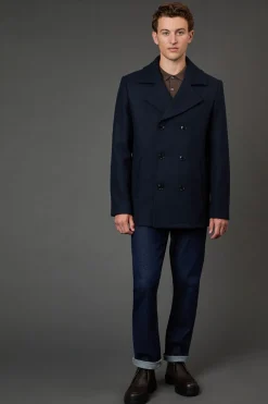 Burton Caban en Mélange de Laine Marine Signature<Homme Manteaux Et Vestes