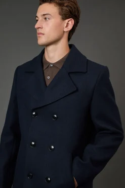 Burton Caban en Mélange de Laine Marine Signature<Homme Manteaux Et Vestes