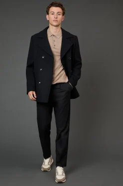 Caban Noir Signature en Mélange de Laine