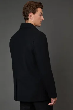 Caban Noir Signature en Mélange de Laine