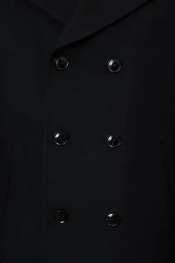 Caban Noir Signature en Mélange de Laine
