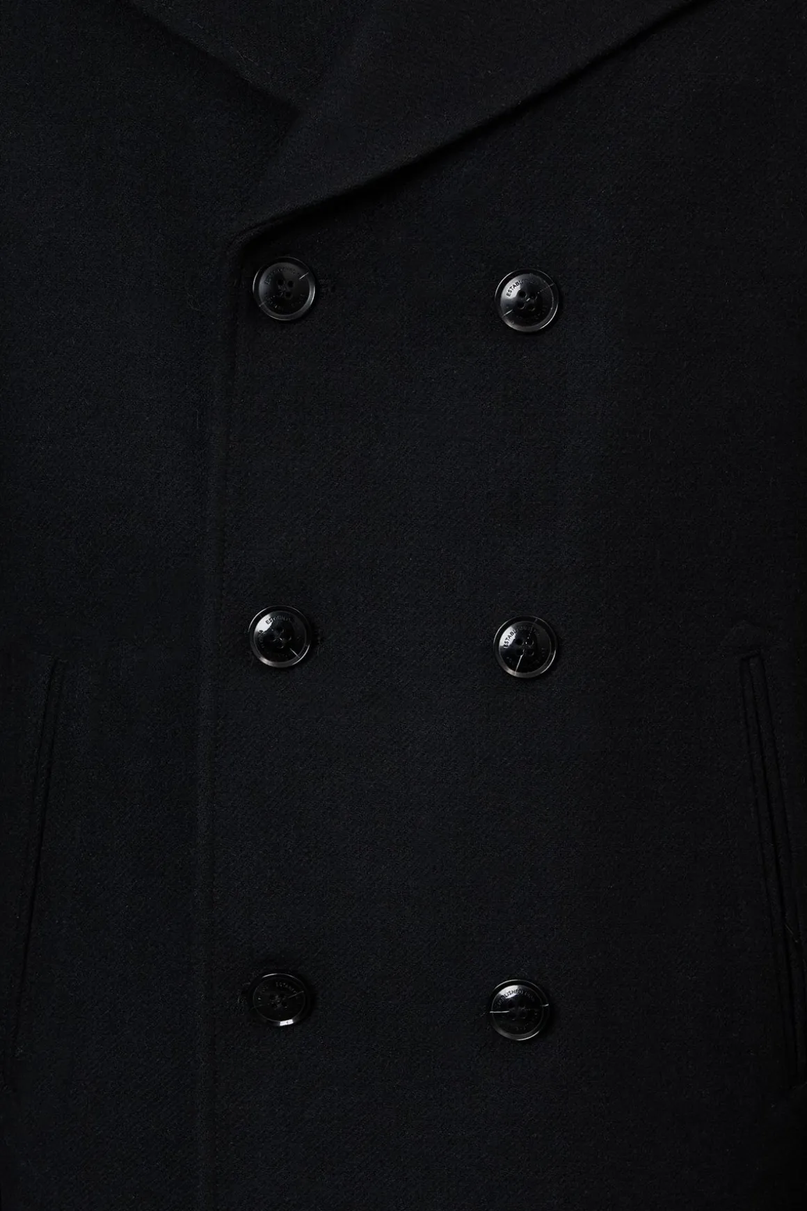 Caban Noir Signature en Mélange de Laine