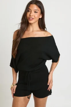 Cache-maillot De Plage En Maille Légère À Encolure Bardot