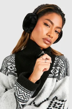 boohoo Cache-oreilles duveteux en synthétique< Chapeaux