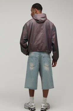 Cagoule À Casynthétiqueche En Tissu Bicolore Coupe Ajustée Courte