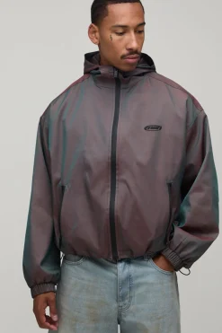 Cagoule À Casynthétiqueche En Tissu Bicolore Coupe Ajustée Courte
