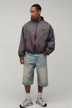 Cagoule À Casynthétiqueche En Tissu Bicolore Coupe Ajustée Courte