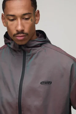Cagoule À Casynthétiqueche En Tissu Bicolore Coupe Ajustée Courte