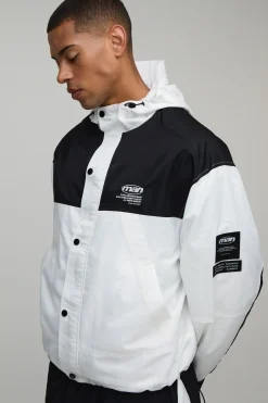 Cagoule À Casynthétiqueche Oversize En Nylon À Blocs De Couleur