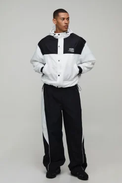 Cagoule À Casynthétiqueche Oversize En Nylon À Blocs De Couleur