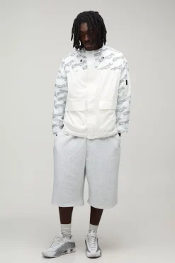 boohooMAN Cagoule À Casynthétiqueche Oversize Ample Avec Imprimé Réfléchissant<Homme Manteaux Et Vestes