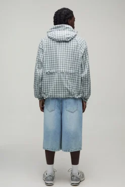 Cagoule À Casynthétiqueche Oversize Coupe Boxy Avec Insert Masque De Ski À Carreaux