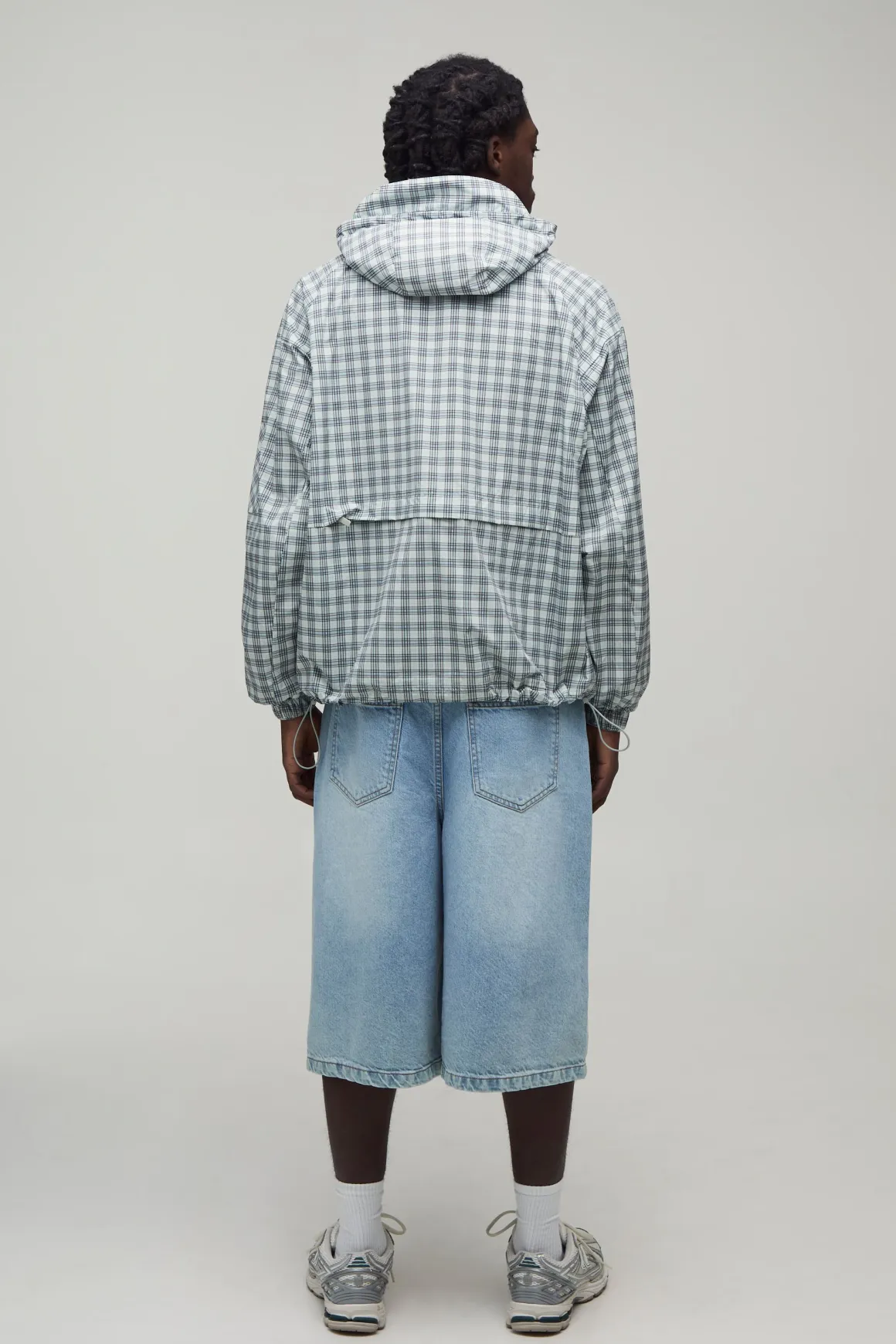 Cagoule À Casynthétiqueche Oversize Coupe Boxy Avec Insert Masque De Ski À Carreaux