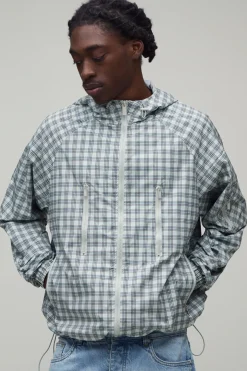 Cagoule À Casynthétiqueche Oversize Coupe Boxy Avec Insert Masque De Ski À Carreaux