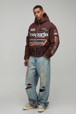 Cagoule À Casynthétiqueche Pointue En Sergé Avec Appliqué MAN Coupe Oversize Homme
