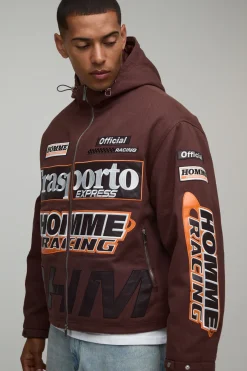 Cagoule À Casynthétiqueche Pointue En Sergé Avec Appliqué MAN Coupe Oversize Homme