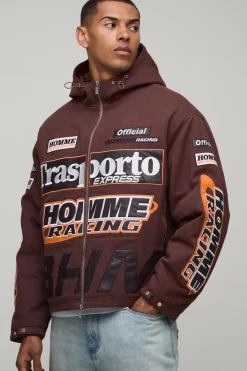 Cagoule À Casynthétiqueche Pointue En Sergé Avec Appliqué MAN Coupe Oversize Homme