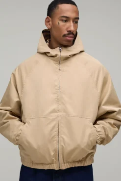 Cagoule À Casynthétiqueche Réversible En Sergé À Carreaux Coupe Ample Oversize