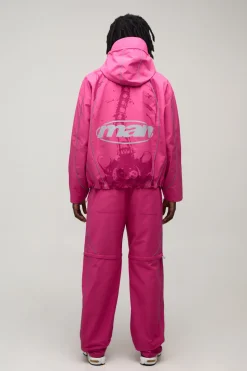 boohooMAN Cagoule À Casynthétiqueche Surdimensionnée Boxy Avec Passepoil Réfléchissant Squelette<Homme Manteaux Et Vestes