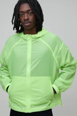 boohooMAN Cagoule À Casynthétiqueche Transparente Phosphorescente Oversize Avec Fermeture À Bascule<Homme Manteaux Et Vestes