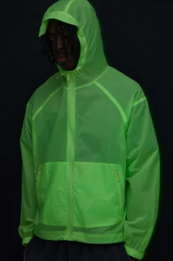 boohooMAN Cagoule À Casynthétiqueche Transparente Phosphorescente Oversize Avec Fermeture À Bascule<Homme Manteaux Et Vestes