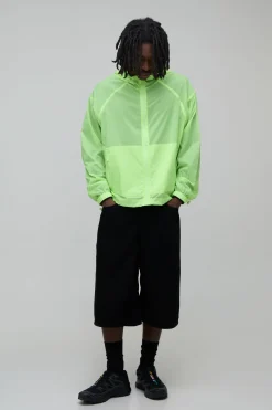 boohooMAN Cagoule À Casynthétiqueche Transparente Phosphorescente Oversize Avec Fermeture À Bascule<Homme Manteaux Et Vestes