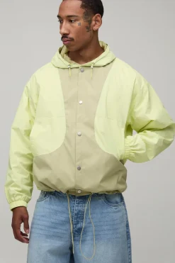 Cagoule Coupe Regular En Ripstop À Panneaux Contrastés