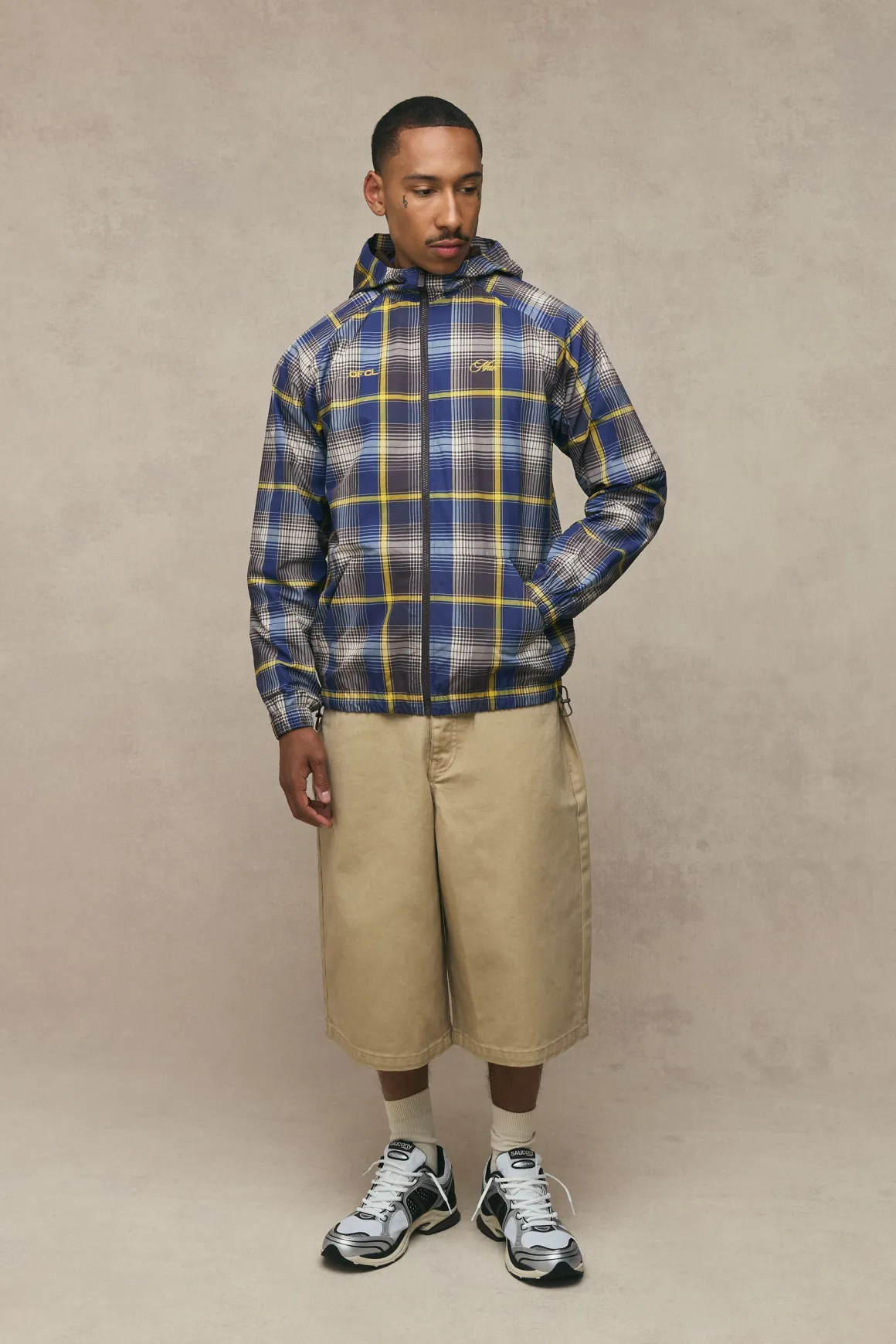 Cagoule Homme Coupe Regular À Carreaux Siglée