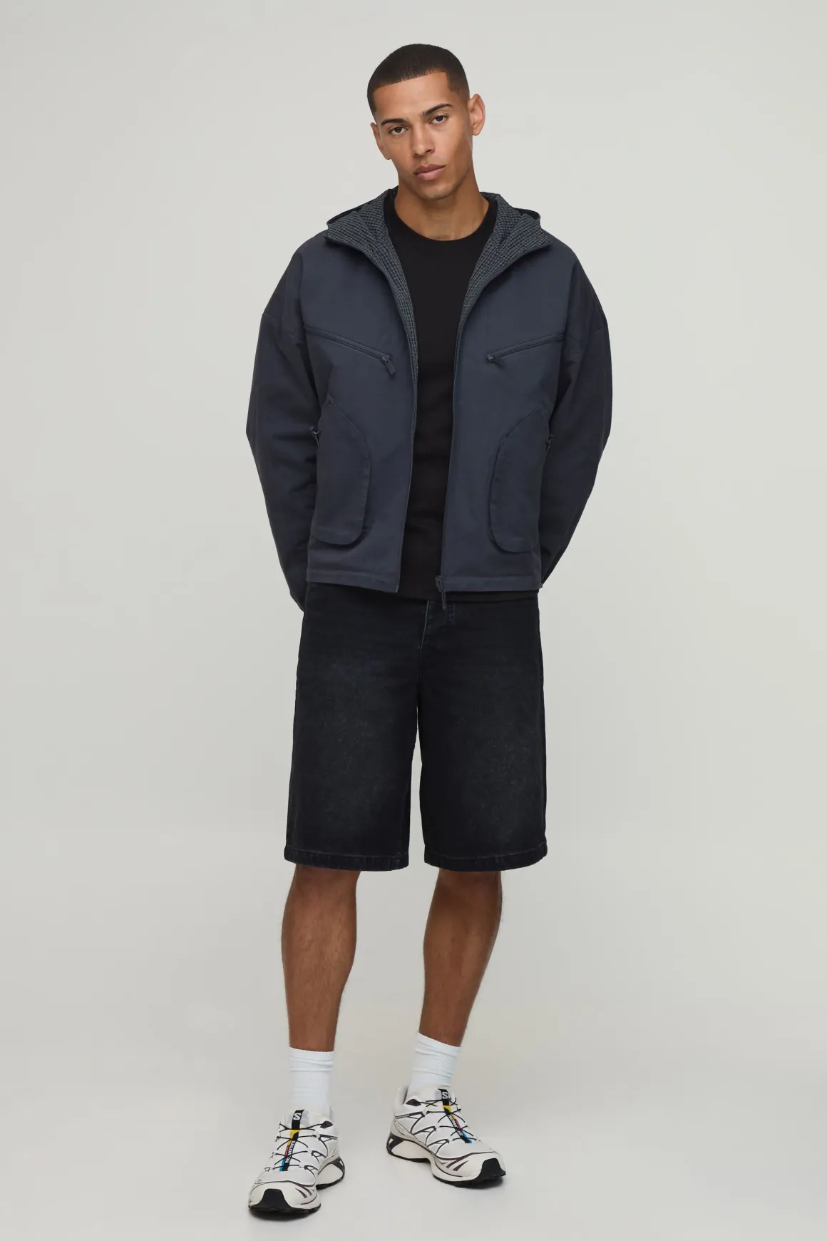 Cagoule Réversible À Carreaux Coupe Ample Avec Casynthétiqueche