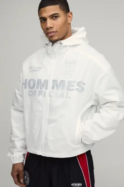 Cagoule Sportive Graphique Oversize Ample À Superposition Translucide