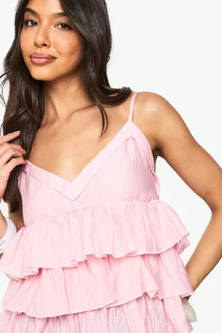 Cami froissée à volants superposés