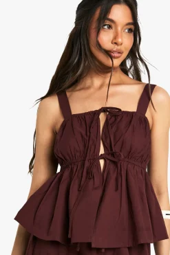 Cami smock en popeline froncée