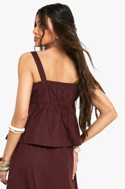 Cami smock en popeline froncée