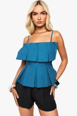 Cami smock plissée en popeline