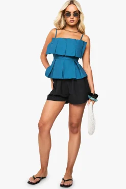 Cami smock plissée en popeline