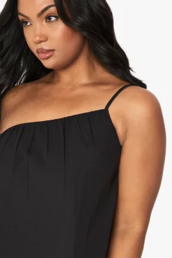 Camisole asymétrique en popeline de coton grande taille