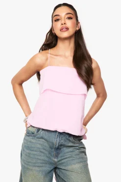 Camisole double couche à dos ouvert avec détail noué