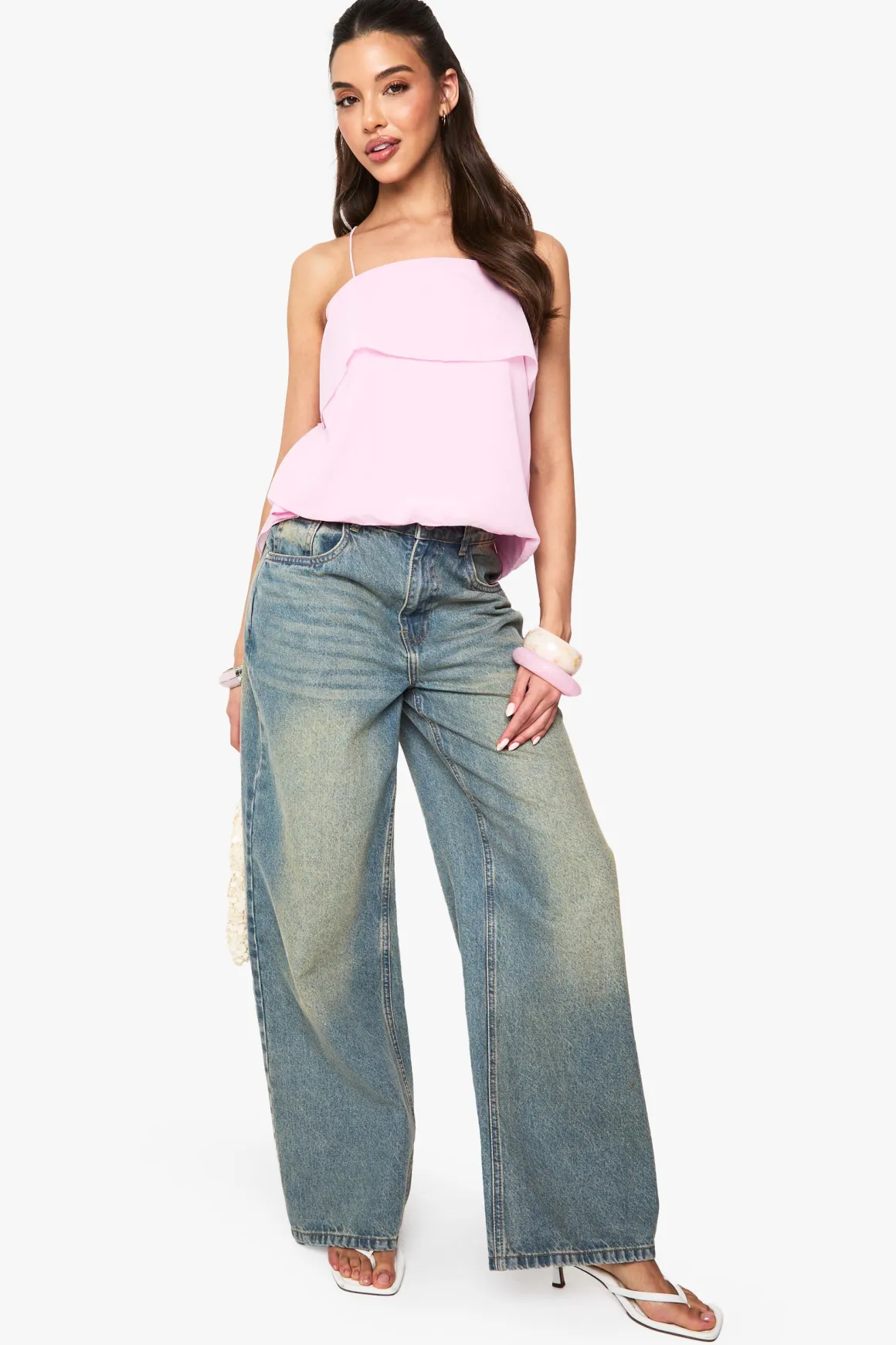 Camisole double couche à dos ouvert avec détail noué