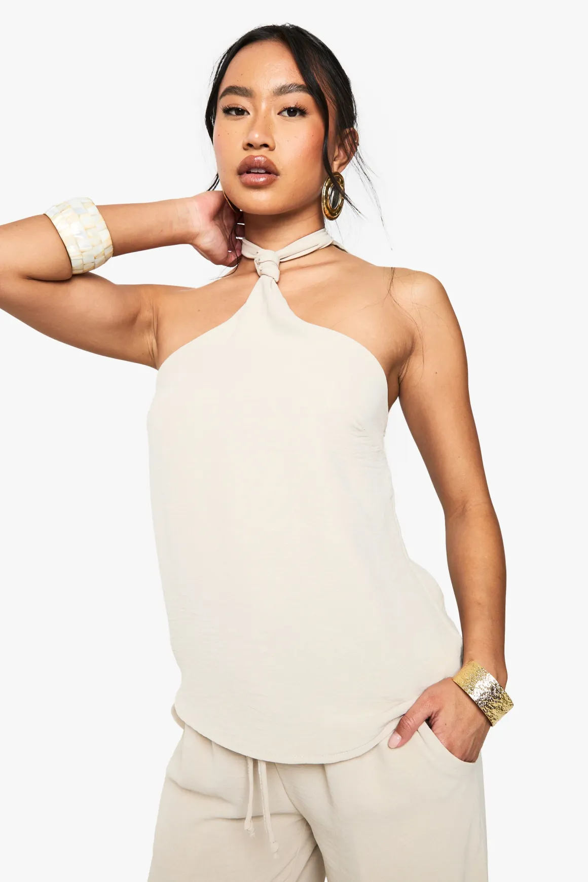 Camisole nouée à nœud martelé tissée