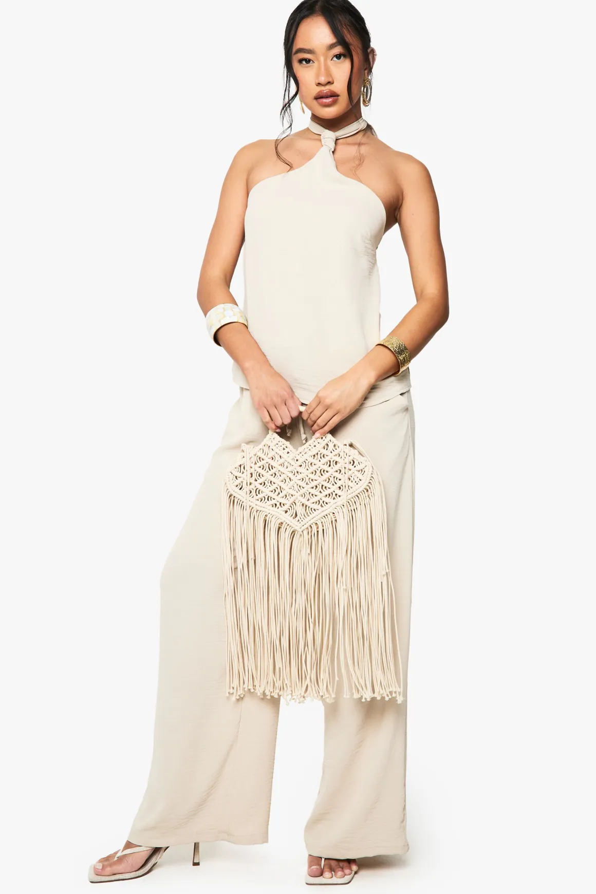 Camisole nouée à nœud martelé tissée