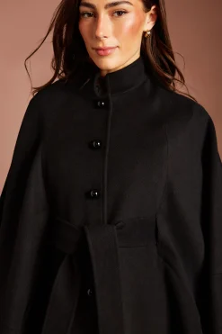 Coast Cape D'occasion Ceinturée Avec Détail De Boutons En Perles Fantaisie<Femme Manteaux Et Vestes D’Automne|Vestes & Manteaux